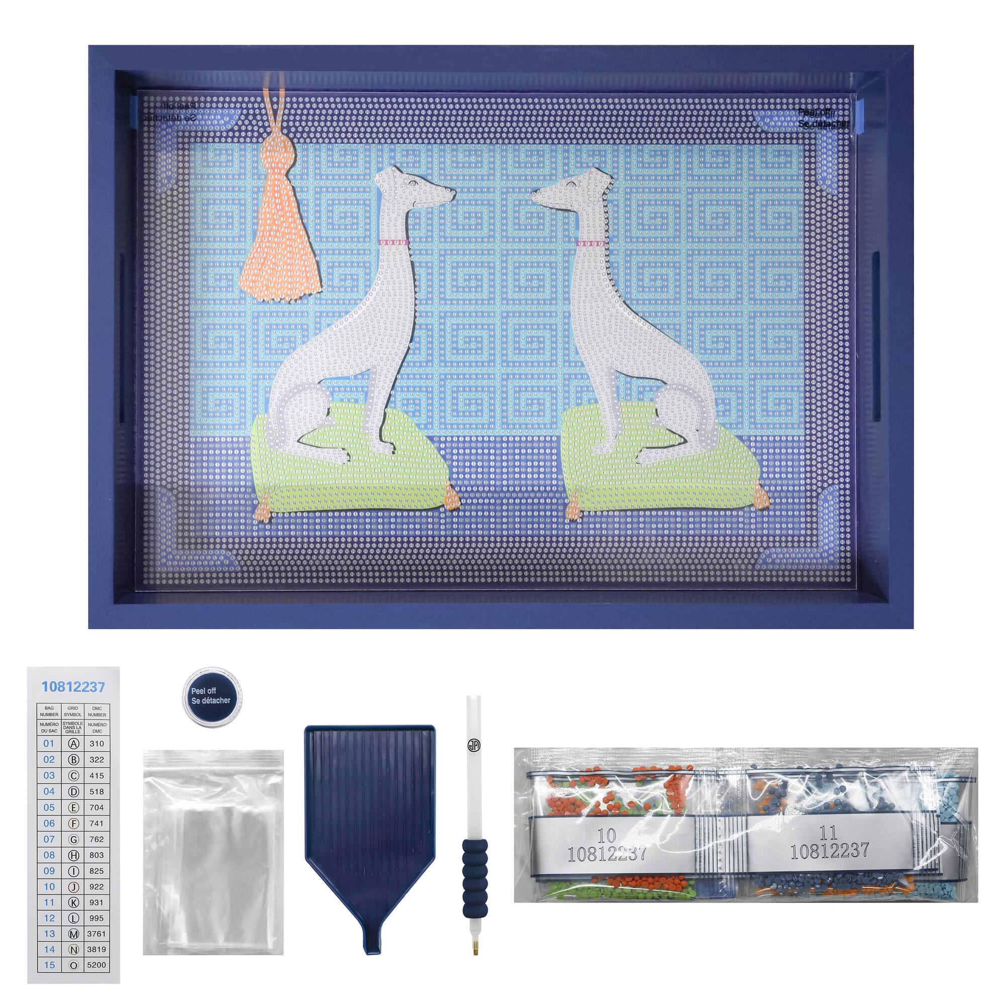 Jonathan Adler x Michaels 10" x 14" Greyhound Dog Pair Diamond Art Tray Kit